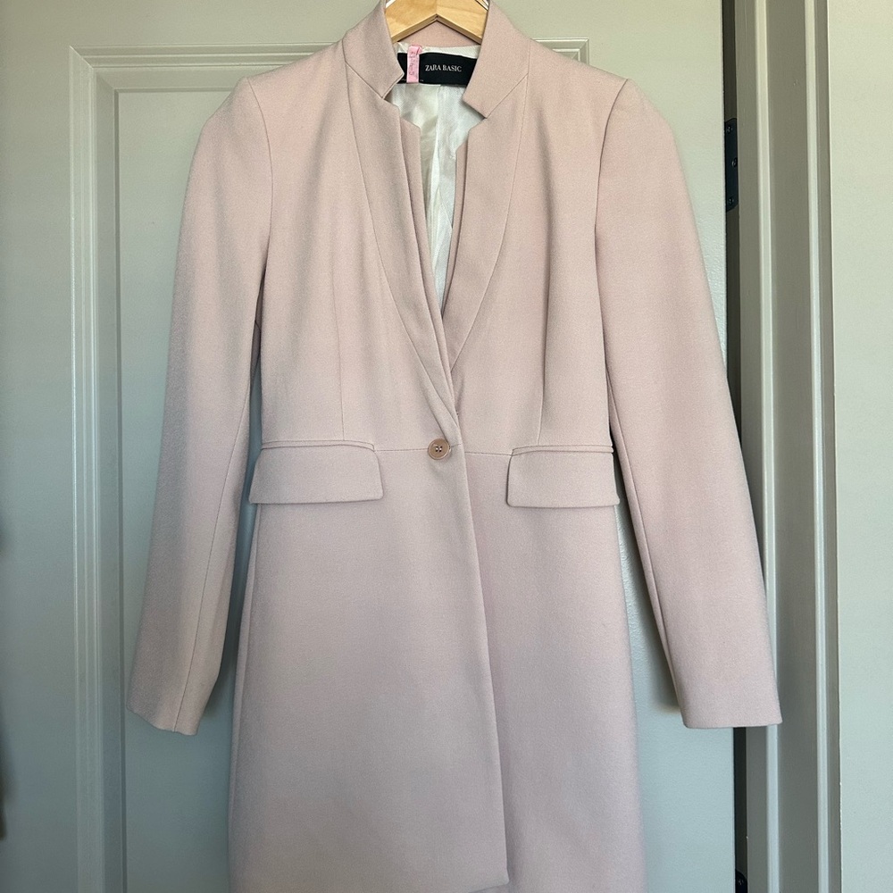 Zara Light Pink Blazer Coat